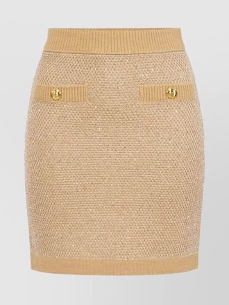 Elisabetta Franchi ribbed knit sequin mini skirt