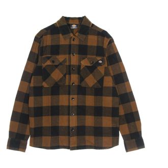 Dickies Bruine Eend Flanel Overhemd Lange Mouwen - Heren - Casual Overhemden - Bruin - S - Katoen - Overhemden