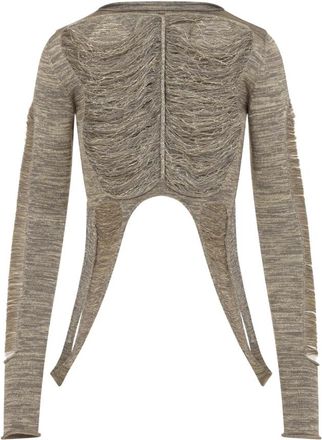 Rick Owens Tops, Dames, Grijs, M, Wol, Tanja LS Top