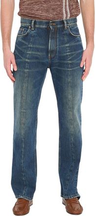 Versace Blue Straight Mid Rise Jeans