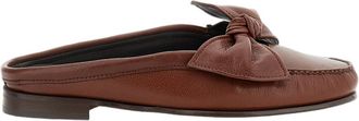 Hereu Lambskin Mule Shoes with Bow Detail and Rubber Sole