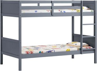 Home Discount Junior Vida Gemini Detachable Single Bunk Bed with 2 Foam Mattresses, Grey