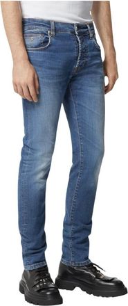 John Richmond Slim Fit Blauwe Jeans met Faded Effect - Heren - Slim Fit Jeans - Blauw - W34 - Katoen - Jeans