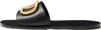 Valentino (WMNS) Valentino SS24 Calfskin Point Vlogo Signature Slide Sandal Black S0M21HWS0NO