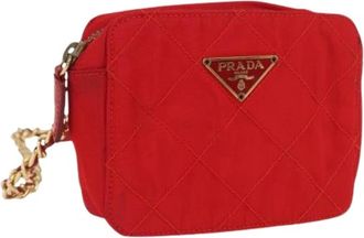 Prada Pre-owned Cross Body Bags, female, Red, Size: ONE SIZE Pre-owned Vintage Pouch