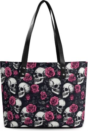 Generic Skull And Roses Tote Bags for Women Cute Shoulder Purses Handbags