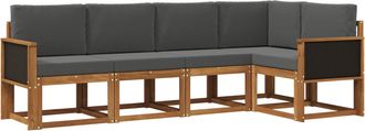 vidaXL Conjunto De Sof&aacute;s De Exterior 5 Uds. Natural Y Antracita Vidaxl