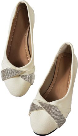 Generic Glitter Comfortable Slip-On Flats Round Toe Comfy Low Heel Pump, Lightweight Fashion Rhinestone Wedge Mary Jane Shoes (10,bs)