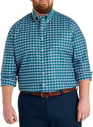 Brooks Brothers Big & Tall Non-Iron Plaid Sport Shirt V2 in Green Heron Plaid at Nordstrom, Size Xx-Large