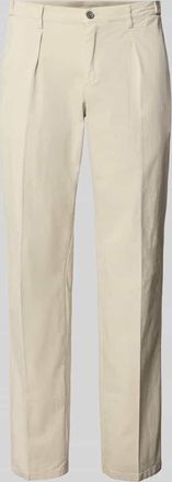 Profuomo Relaxed Fit Hose mit Bügelfalten in Sand, Größe 48