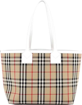 Burberry London Vintage Check Canvas Small tote bag - Bruin