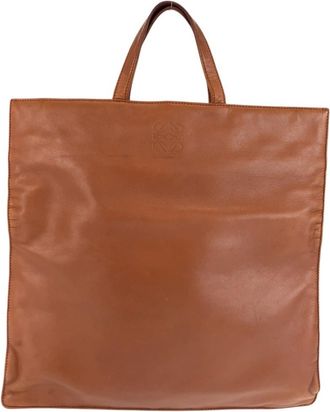 Loewe Brown Leather Handbag Tote Bag (Pre-Owned)