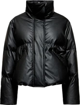 Maison Margiela Viscose Gewatteerde Jas - Dames - Winterjassen - Zwart - L - Katoen - Jassen