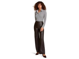 Commando Faux Leather Wide Leg Pants Womens Dress Pants Espresso : XL (14-16), Elastane/Faux Leather/Leather