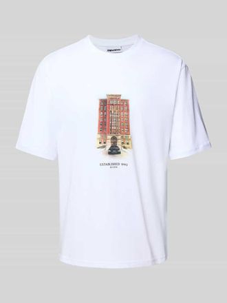 Review T-Shirt mit Label-Print in Weiss, Gr&ouml;&szlig;e XXL