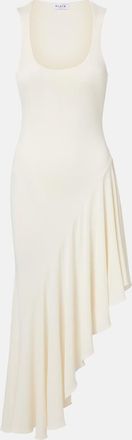 Alaia Ala&iuml;a Asymmetric jersey midi dress
