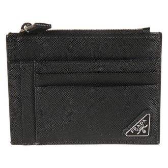 Prada Saffiano Leather Card Holder - male - Prada - Wallets & Cardholders - Black - ONE SIZE - Accessories