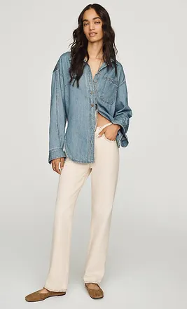 Anthropologie AGOLDE Lana Mid-Rise Slim Straight-Leg Jeans