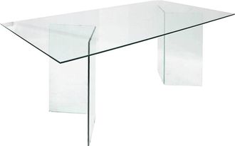 Dmora Mesa fija de cristal transparente 180x90h78 cm