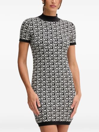DKNY logo short sleeve mini dress - Black