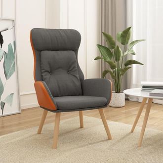 vidaXL Sill&oacute;n De Relax De Tela Y Pvc Gris Oscuro Vidaxl