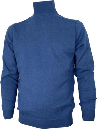 Cashmere Company Lupetto Slim Fit - Heren - Coltruien - Blauw - 4XL - Katoen - Truien & Vesten