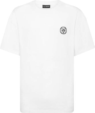 Plein Sport Tops, Heren, Wit, XS, Katoen, T-shirt Ronde Hals SS