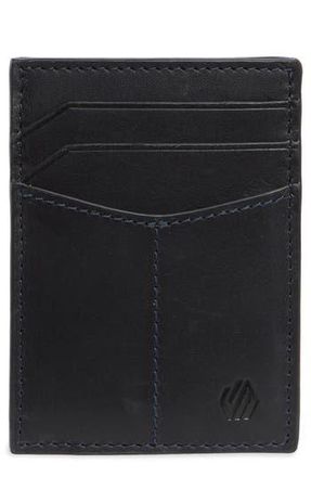 Johnston & Murphy Waxy Leather RFID Card Case in Navy at Nordstrom Rack