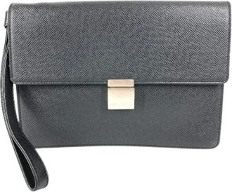 Louis Vuitton Pre-owned Clutches, male, Black, Size: ONE SIZE Pre-owned Taiga Clutch Bag