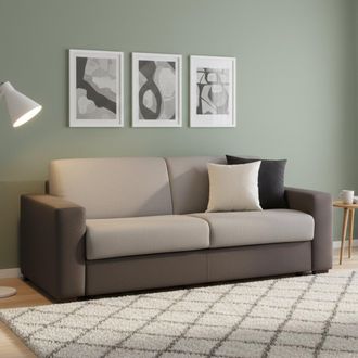 Dmora Talamo Italia - Sofa Cama Aleida, Sof&aacute; De 2 Plazas, 100% Made In Italy, Sof&aacute; De Sal&oacute;n Con Apertura Giratoria, En Tela Acolchada, Con Reposabrazos Est&aacute;