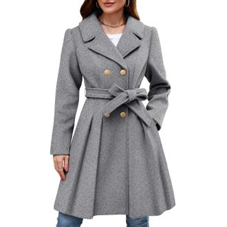 Generic Womens Hooded Long Sleeve Zip Up Sherpa Lined Jacket for Casual Outdoor (UK, Alpha, L, Regular, Regular, Gray)