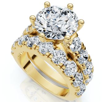 Pompeii3 VS 6 Ct Diamond Engagement Wedding Ring Set in 10k Yellow Gold Lab Grown