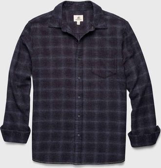 Surfside Supply Mens Brian Brushed Plaid Shirt In Navy Plaid