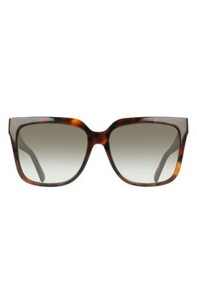 Ferragamo 58mm Rectangular Sunglasses in Tortoise at Nordstrom