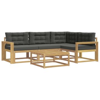 vidaXL Conjunto De Sof&aacute;s De Exterior 5 Pcs Blanco Y Antracita Vidaxl