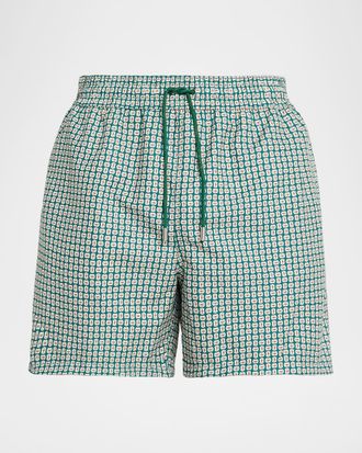 SIMKHAI Mens Lowell Printed Swim Trunks