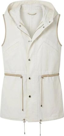 Malo Gilet smanicato con cappuccio - - Jackets - Donna - Bianco - S