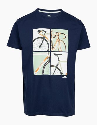 Trespass Mens Bicycle Graphic Crew Neck Short Sleeve Jersey T-Shirt - Navy - Size: 40