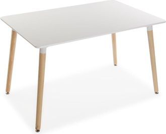 VERSA Mesa de comedor para 6 personas en madera aglomerada blanco