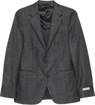 Canali Blazer in lana a quadri - Grigio