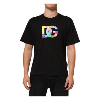 Dolce & Gabbana T-Shirts, male, Black, Size: XS Short Sleeve Crew Neck T-shirt