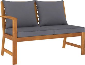 vidaXL Vidaxl - Banco De Jard&iacute;n Madera De Acacia Y Cojines Gris Oscuro 114,5 Cm
