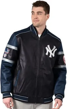 G-III Sports by Carl Banks Mens G-III Sports by Carl Banks Black New York Yankees Leather Varsity Jacket at Nordstrom, Size Large