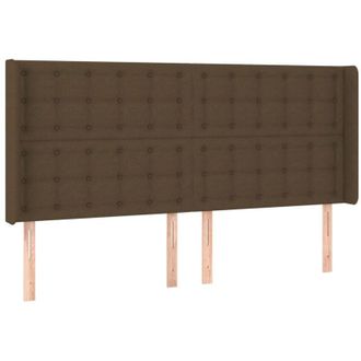 vidaXL Cabecero Con Led De Tela Marr&oacute;n Oscuro 163x16x118/128 Cm Vidaxl