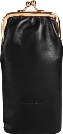 Bagan Brustbeutel BAGAN, Damen, schwarz (schwarz, gold), Leder, gl&auml;nzend, Kleinlederwaren Brustbeutel, echt Leder