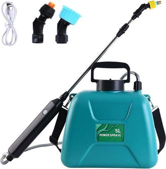 OEM Regadera El&eacute;ctrica De Jard&iacute;n De 5 Litros, Bater&iacute;a De 2400 Mah, Hasta 60 Cm De Longitud, Para Pulverizar Y Limpiar Plantas De Jard&iacute;n - Verde