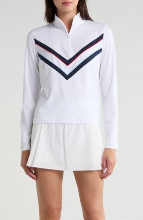 G/Fore Chevron Long Sleeve Performance Polo in Snow at Nordstrom, Size X-Large