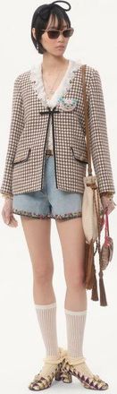 Valentino Giacca In Pied De Poule Light Tweed Donna LATTE/TESTA DI MORO 38