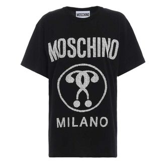 Moschino Heren Logo Vraagteken T-shirt (Zwart)