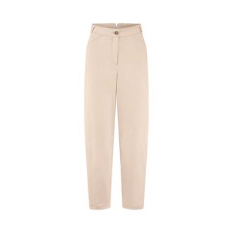 Riani Rounded Silhouette Broeken - Dames - Straight fit broeken - Beige - XL - Katoen - Broeken